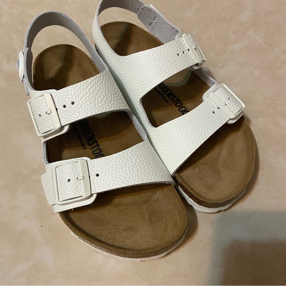 Birkenstock White Leather Sandals Milano 40